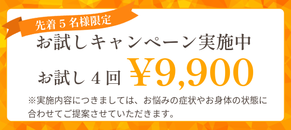 先着5名様限定のお試しキャンペーン